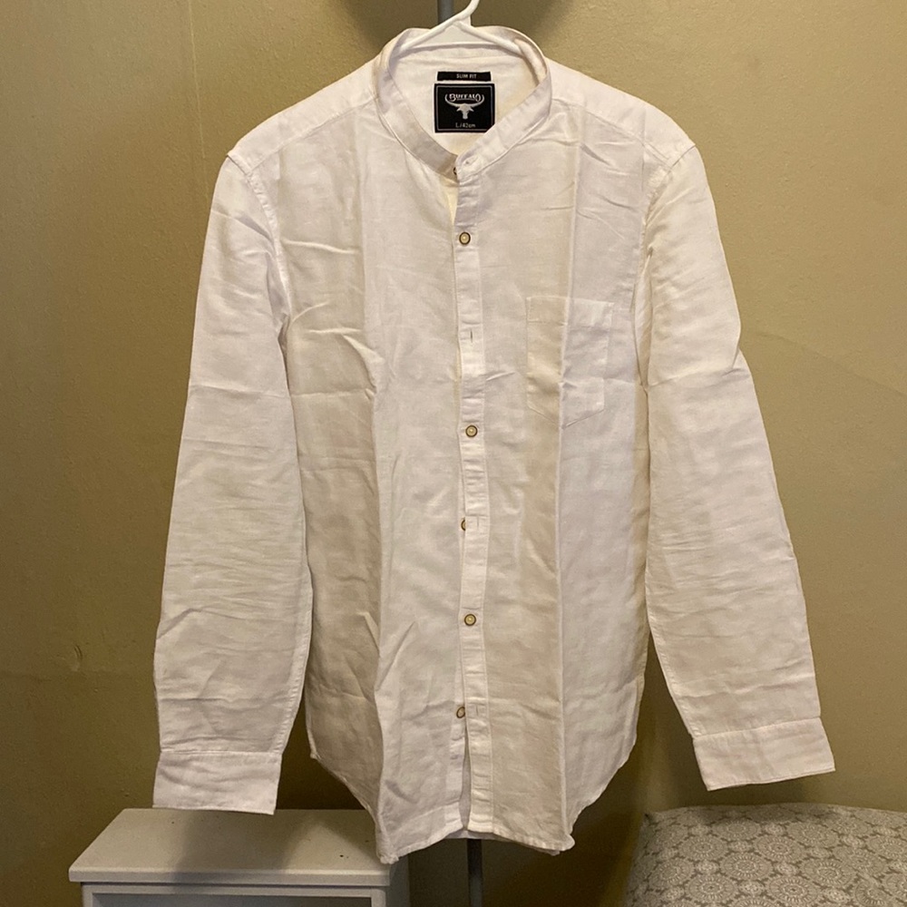 Buffalo White Dress Shirt PRIME condition Chinese collar